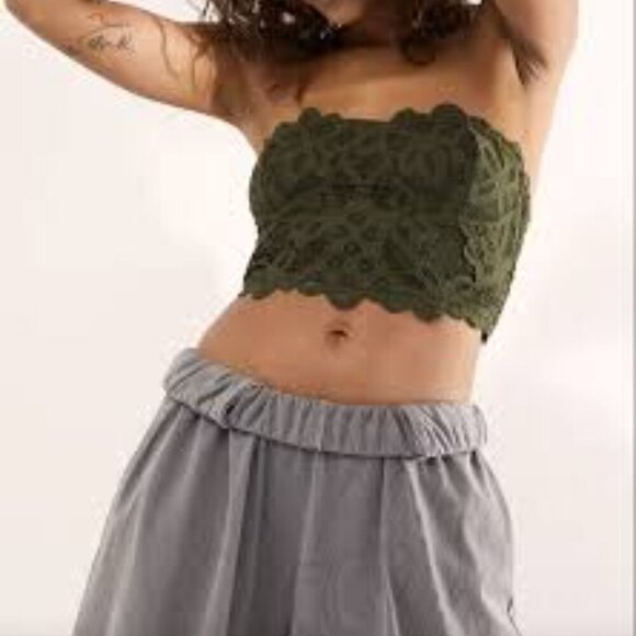 ✅ FREE PEOPLE ONE ADELLA Corset Olive Green Small Bralette SIZE SMALL - Picture 1 of 6
